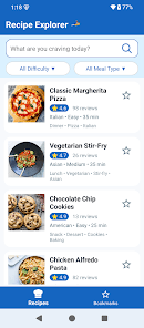 Recipe Explorer Android app showing its recipe discovery screen